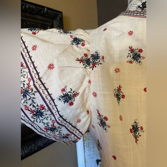 Boho Bouquet Ecru Two Piece Cotton Skirt & Top Set Max Maxi Skirt Summer Outfit - Picture 7 of 12